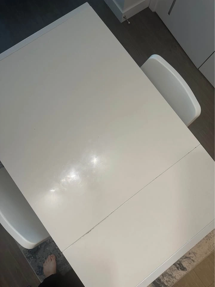 White Extendable Dining Table - photo 4