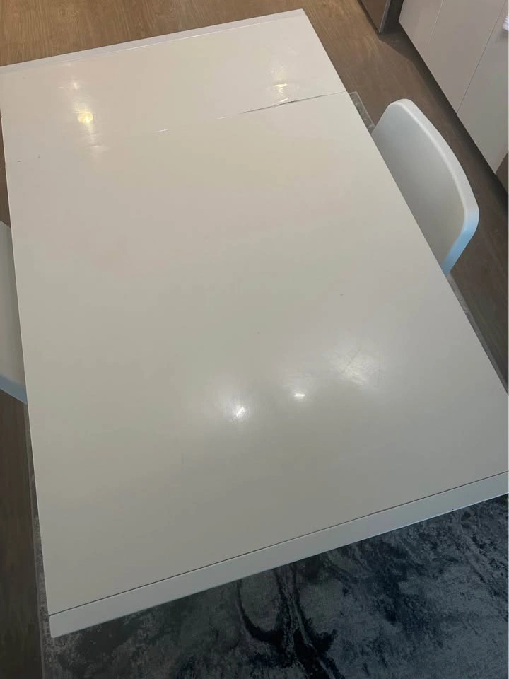 White Extendable Dining Table - photo 5
