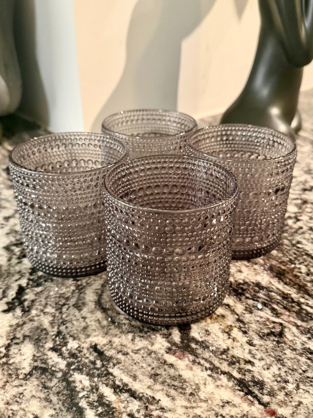 Halo Brand Glasses – Grey, Set of 4 (13.5oz)