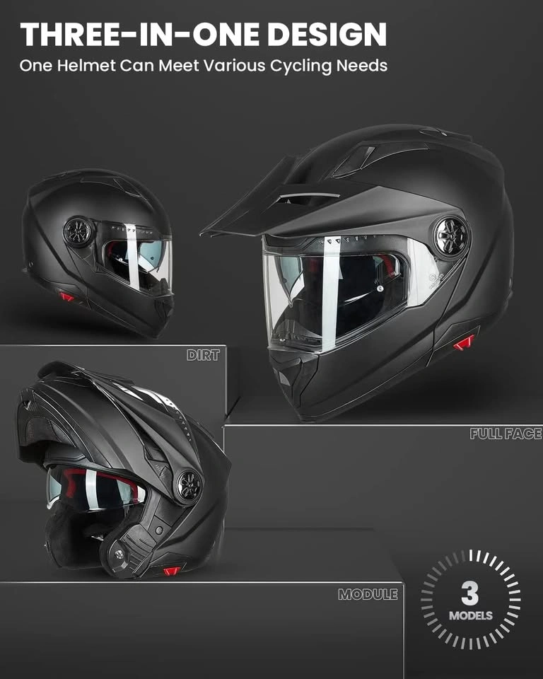 New Motorcycle Full Face Modular Helmet Three in One Snowmobile - photo 5
