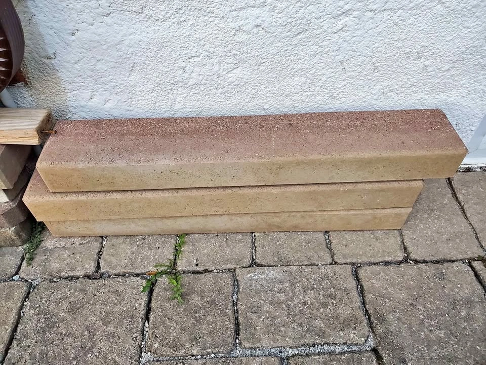 Lot of 9 Concrete Cap Sill Block Paving Stones