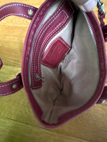 Vintage Coach Soho Signature C Demi Hobo Bag Cherry Red - photo 5