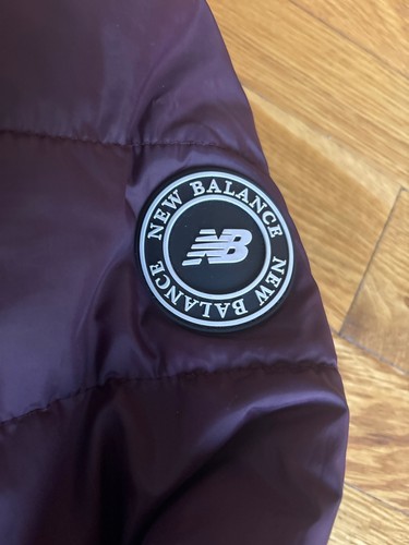 New Balance Fleece Lined Puffer Jacket Hooded Maroon Winter Coat - photo 2
