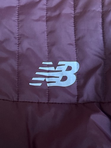 New Balance Fleece Lined Puffer Jacket Hooded Maroon Winter Coat - photo 3