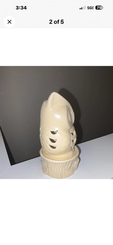 Ceramic Beige Owl Tea Light Candle Holder Decorative Animal Prin - photo 2