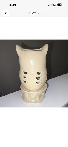Ceramic Beige Owl Tea Light Candle Holder Decorative Animal Prin - photo 3