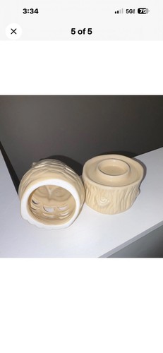 Ceramic Beige Owl Tea Light Candle Holder Decorative Animal Prin - photo 5