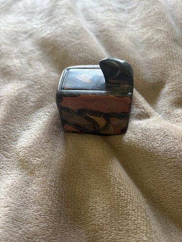 Vintage African Soapstone Hand Carved Snake Frog Trinket Box - photo 2