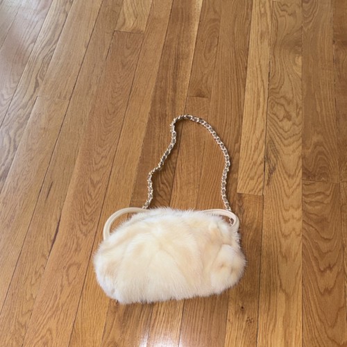 Paola by PdL Firenze Beige Fur Shoulder Bag with Chain Strap - photo 3