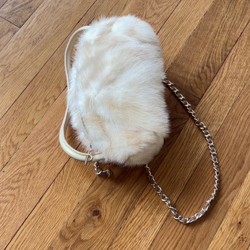 Paola by PdL Firenze Beige Fur Shoulder Bag with Chain Strap - photo 4