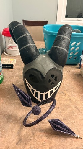 Custom Hazbin Hotel Lute Exorcist Cosplay Helmet / Mask Prop - photo 2