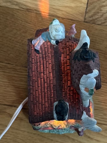 Vintage Halloween Pumpkin Factory Ceramic House Witch Ghost Cat - photo 2