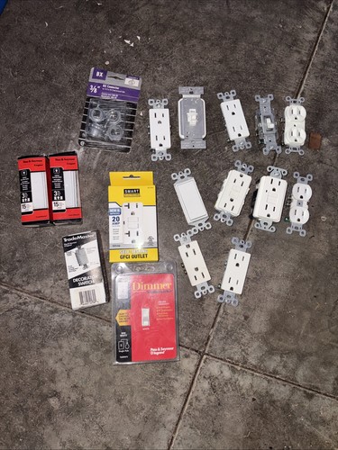 17 White Electrical Outlets Switches Dimmer GFCI BX Connectors L