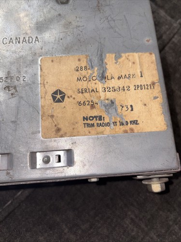 Original Chrysler Solid State AM Radio 1960s With Knobs Untested - photo 4