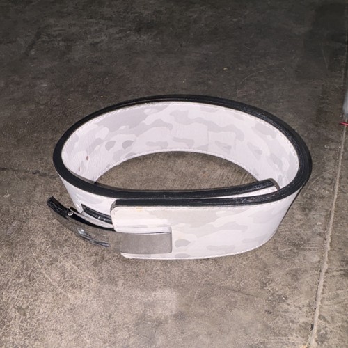 INAKA White Camo Leather Powerlifting Belt Lever Buckle - photo 2