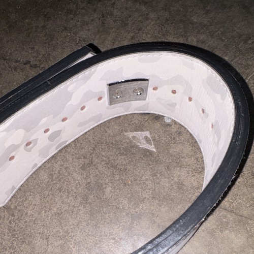 INAKA White Camo Leather Powerlifting Belt Lever Buckle - photo 3