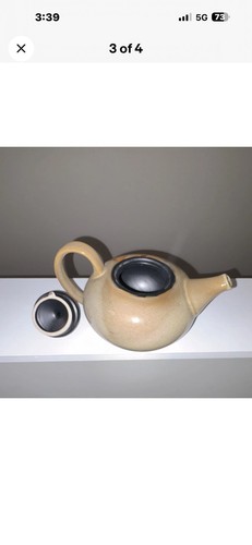 Vintage Pier 1 Imports Kioko Hand-Painted Stoneware Teapot Abstr - photo 3