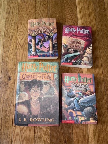 Harry Potter Books 1-4 Mixed Lot 3 Paperback 1 Hardcover