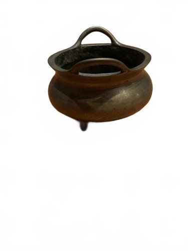 Antique 19th Century Chinese Gilt Bronze Scholar Incense Pot - photo 3