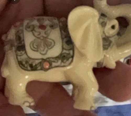 Decorative Elephant Figurine with Ornate Saddle Collectible