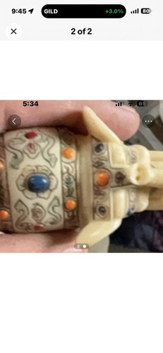 Decorative Elephant Figurine with Ornate Saddle Collectible - photo 2