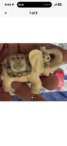 Decorative Elephant Figurine with Ornate Saddle Collectible - photo 3