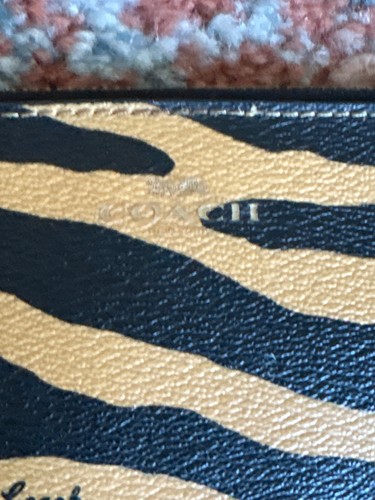 Coach Tan and Black Animal Print Wristlet Wallet - photo 2