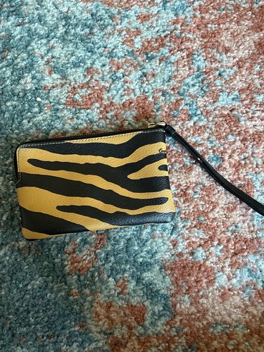 Coach Tan and Black Animal Print Wristlet Wallet - photo 4
