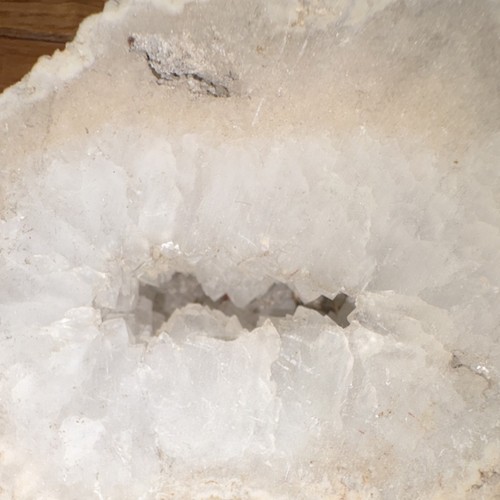 Natural Geode Crystal Mineral Specimen White Interior Display - photo 2