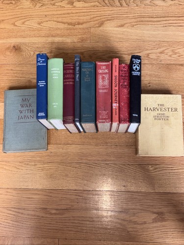 Lot of 11 Vintage Old Hardcover Books for Decor