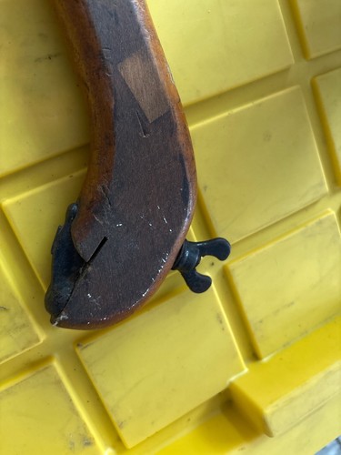 Rare Antique Wood & Metal Scraper Chisel Handle Tool - photo 2