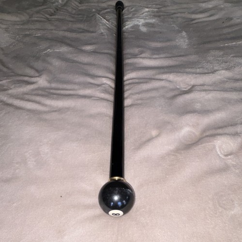 Black 8-Ball Handle Walking Cane 36in Wood Plastic Mobility Aid - photo 4