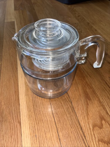 Vintage 7756-B Pyrex 6 Cup Glass Percolator Stovetop Coffee Pot