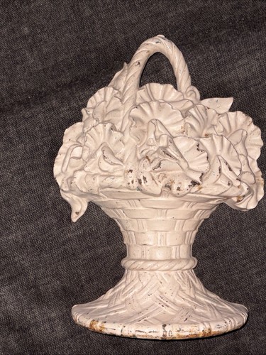 Antique Hubley Cast Iron Flower Basket Doorstop