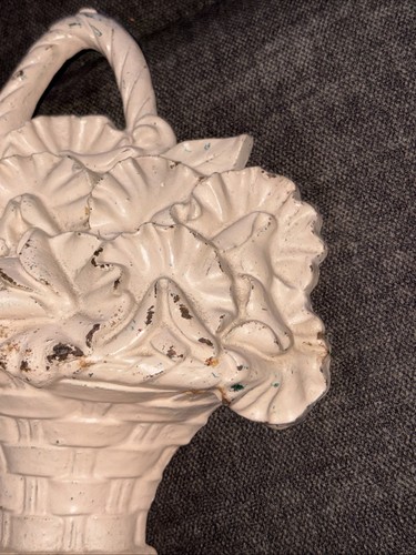 Antique Hubley Cast Iron Flower Basket Doorstop - photo 3