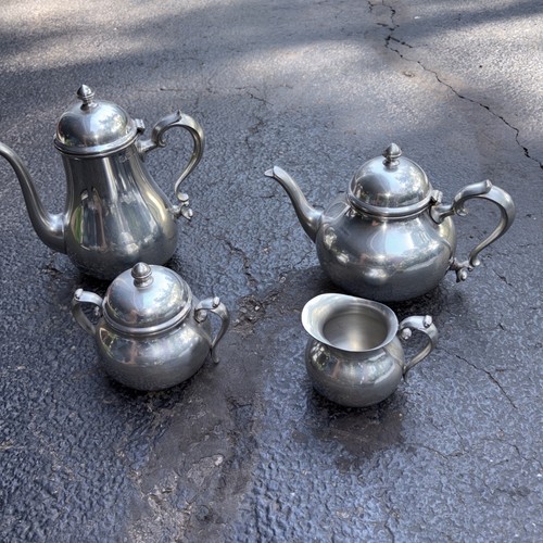 Vintage Towle Pewter Tea & Coffee Set 4 Piece Set