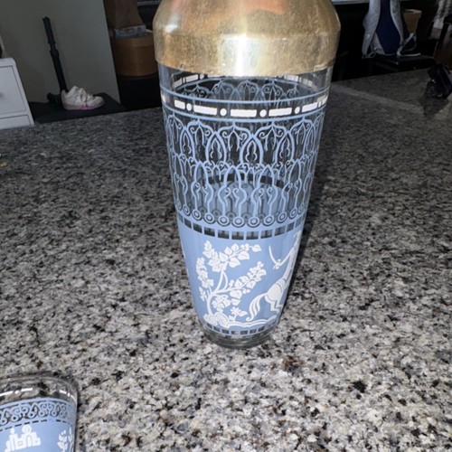 Vintage Hazel Atlas "Arabian Knights" Cocktail Shaker and Glass - photo 3