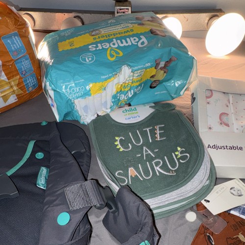 Pampers Huggies SwaddleMe Diapers Swaddles Baby Clothing Lot - photo 3