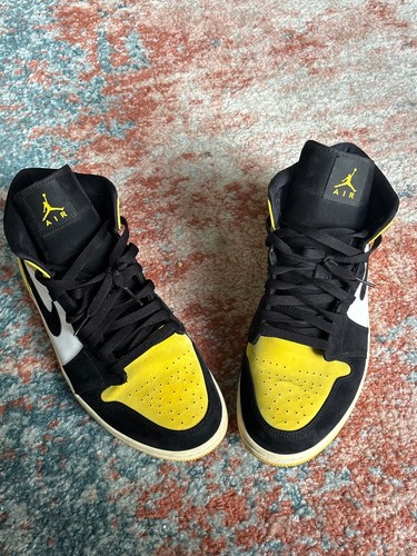 Jordan 1 Mid Nike Air SE Mens Shoes Size 12 Yellow Toe