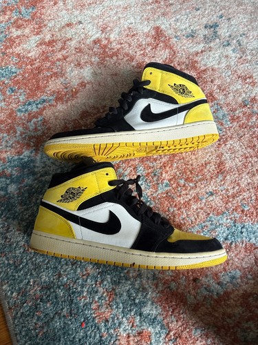 Jordan 1 Mid Nike Air SE Mens Shoes Size 12 Yellow Toe - photo 2