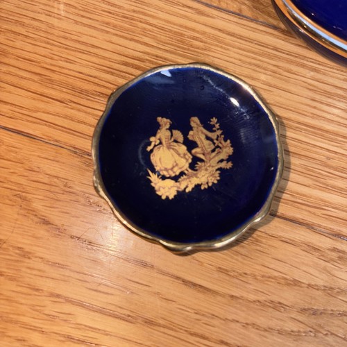 VTG Limoges France Miniature Porcelain Bundle 5pc Cobalt Gold - photo 2