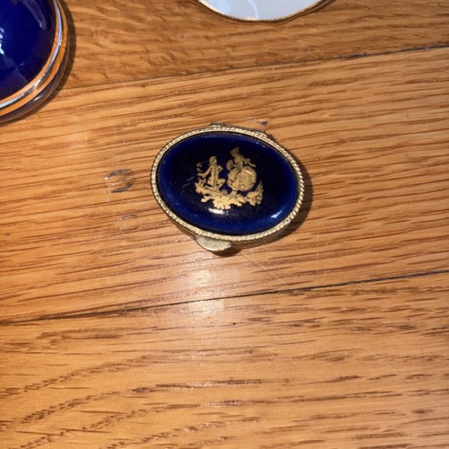VTG Limoges France Miniature Porcelain Bundle 5pc Cobalt Gold - photo 3