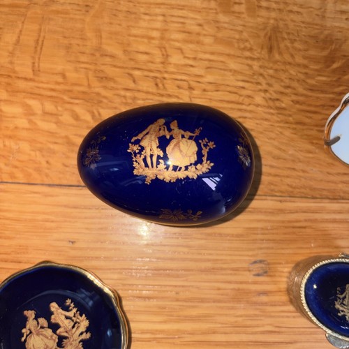 VTG Limoges France Miniature Porcelain Bundle 5pc Cobalt Gold - photo 4
