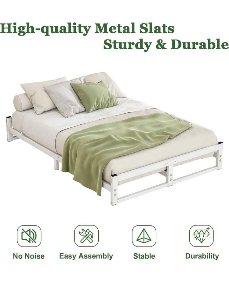 Metal double Platform Bed Frame (white) - photo 5