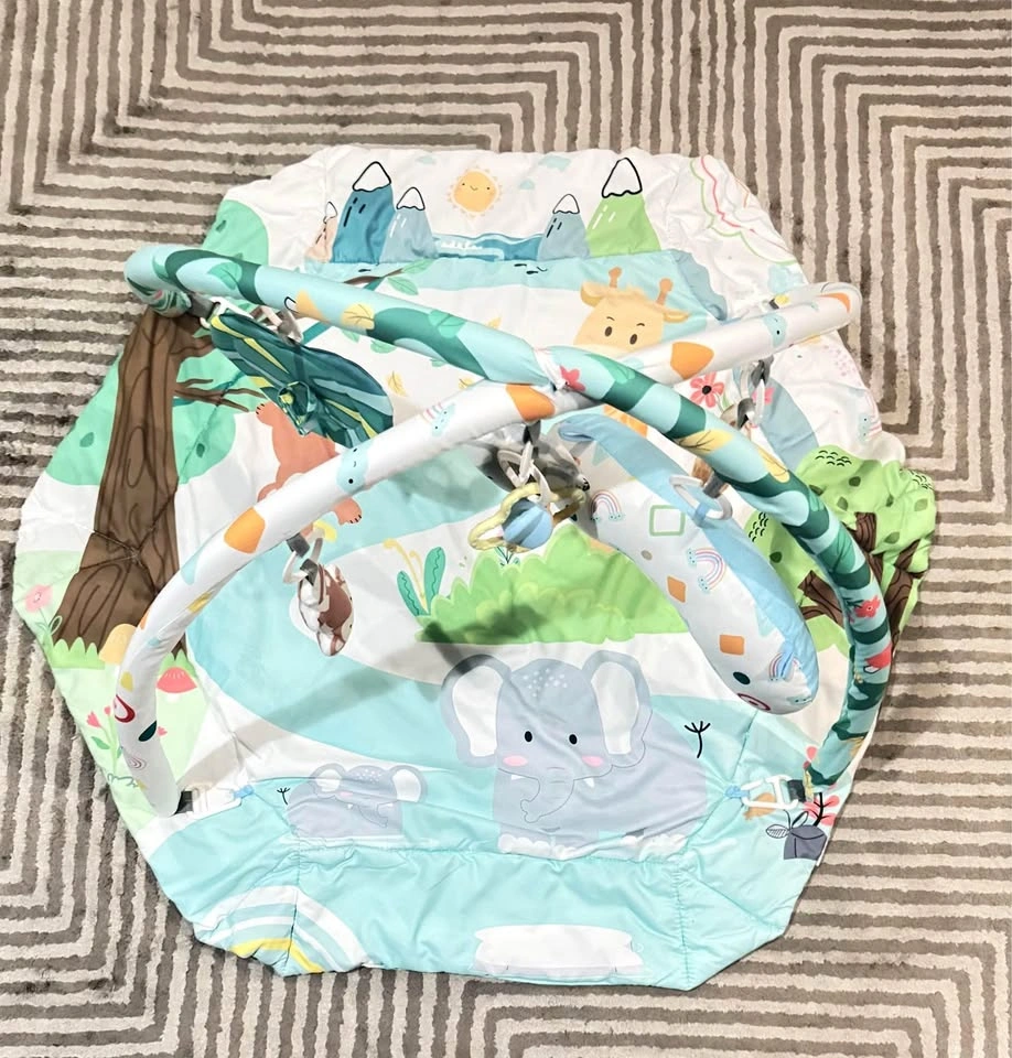 Baby play gym tummy time floor mat jungle monkey elephant giraff