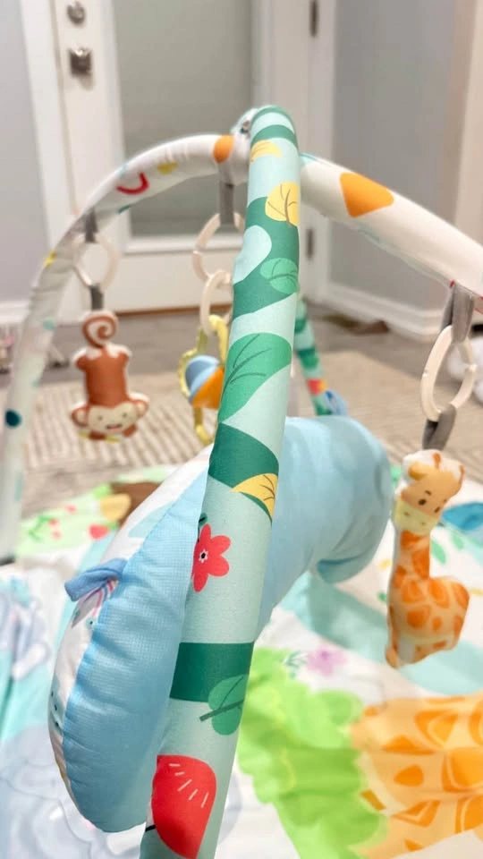 Baby play gym tummy time floor mat jungle monkey elephant giraff - photo 2