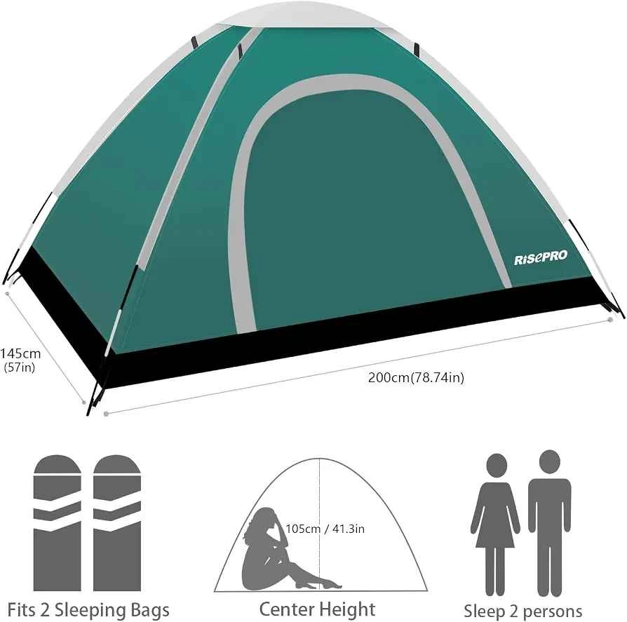 🇨🇦  Camping tent shelter for 2 with foam floor mat - photo 5