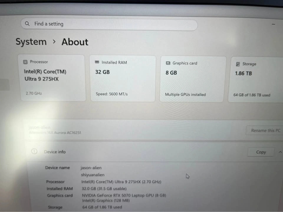 Alienware x16 Gaming Laptop - Intel Core Ultra 9, RTX 5070 - photo 3