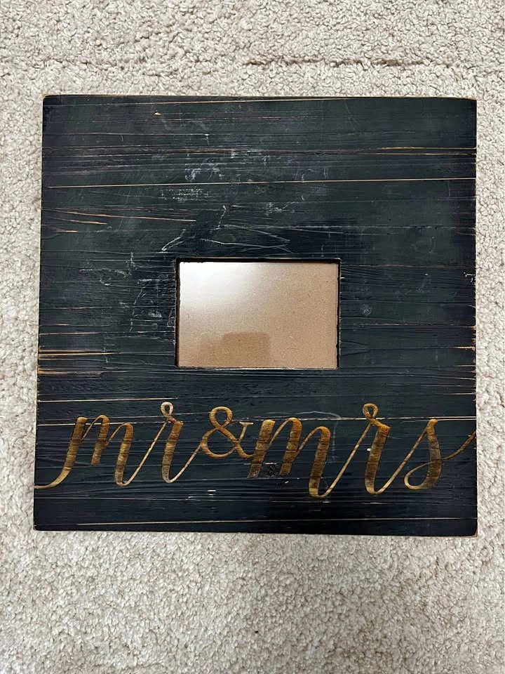 Mr & Mrs 12” x 12” Wooden Picture Frame
