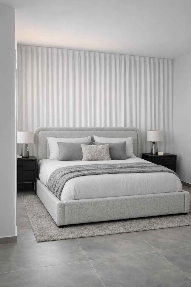 Bouclé Upholstered Hydraulic Lift Storage Bed Frame - photo 2